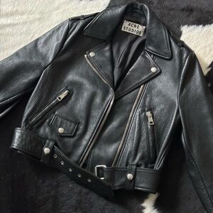 Acne Studios leather biker Jacket in black